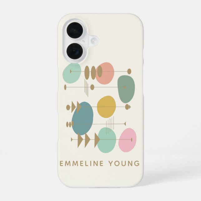 Retro Atomic Age Mid Mod Geometric Personalized Iphone Case (Back)