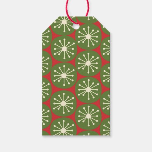 Retro Atomic Age Midcentury Christmas Dots Gift Tags