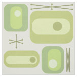 Retro Atomic Age Shapes Chartreuse Fabric