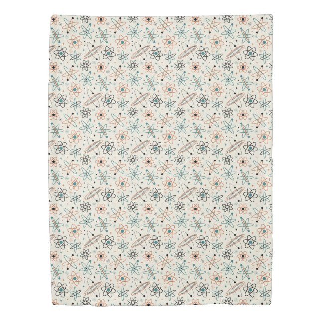 Retro Atomic Age Space Mid-Century Pattern Duvet Cover (Front)