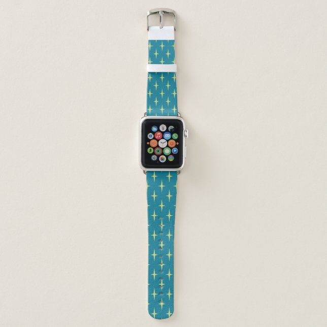 Retro Atomic Age Star Pattern Apple Watch Band (Front)