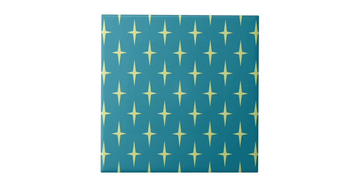 Retro Atomic Age Star Pattern Ceramic Tile | Zazzle
