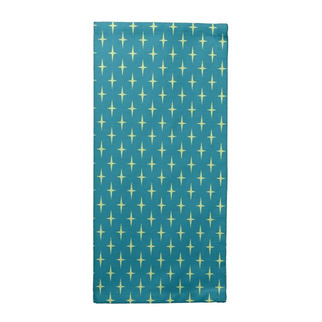 Retro Atomic Age Star Pattern Cloth Napkin (Half Fold)