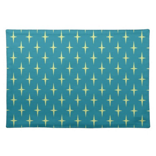 Retro Atomic Age Star Pattern Cloth Placemat