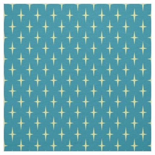 Retro Atomic Age Star Pattern Fabric