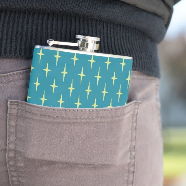 Retro Atomic Age Star Pattern Flask (In Situ)