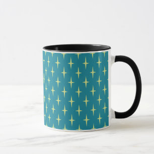 Retro Atomic Age Star Pattern Mug