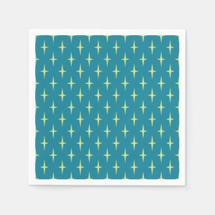 Retro Atomic Age Star Pattern Napkins