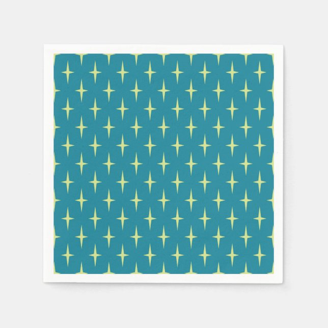 Retro Atomic Age Star Pattern Napkins (Front)