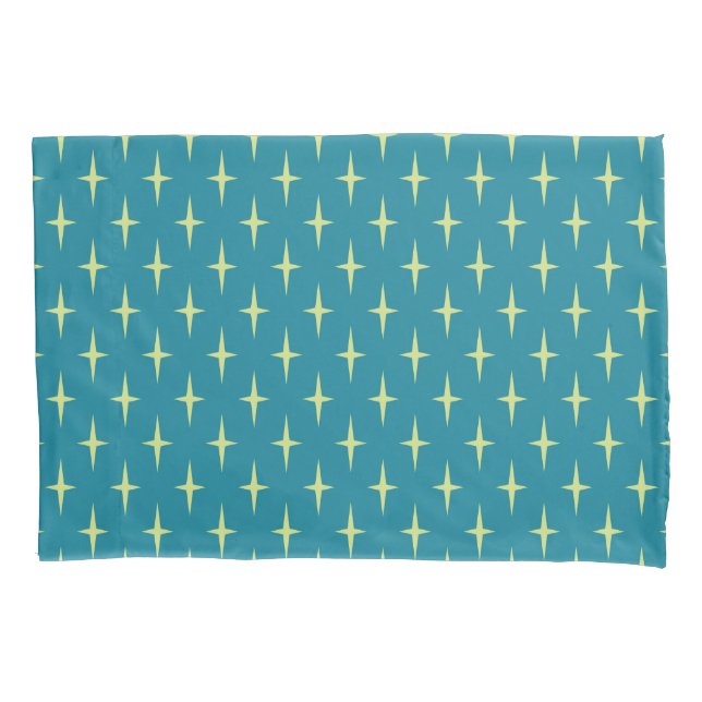Retro Atomic Age Star Pattern Pillow Case (Front-Left)