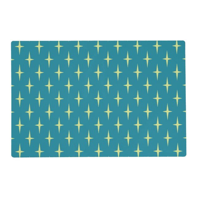 Retro Atomic Age Star Pattern Placemat (Front)