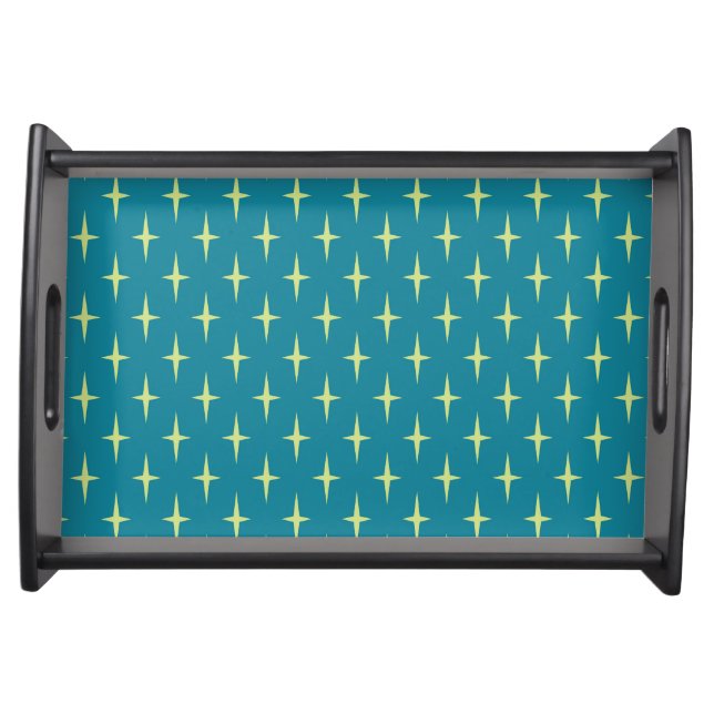 Retro Atomic Age Star Pattern Serving Tray (Front)