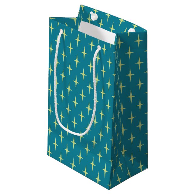 Retro Atomic Age Star Pattern Small Gift Bag (Front Angled)