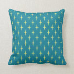 Retro Atomic Age Star Pattern Throw Pillow