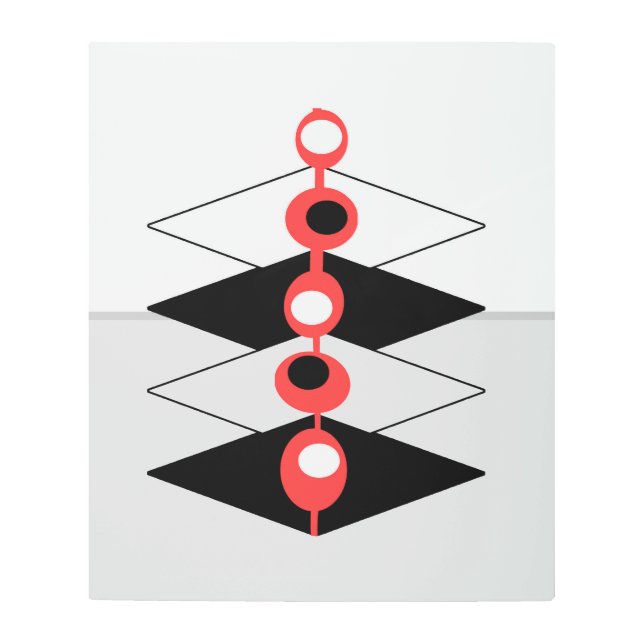 Retro Atomic Art Baubles & Planes Metal Print (Front)