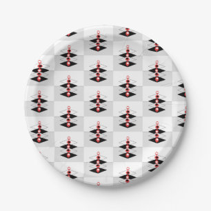 Retro Atomic Art Baubles & Planes Paper Plates