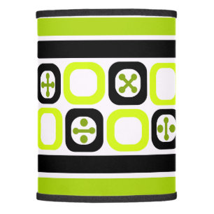 Retro Atomic Art Squares Lines Chartreuse Lamp Shade
