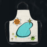 Retro Atomic Boomerang All-Over Print Apron<br><div class="desc">This Retro Atomic Boomerang and Starbursts pattern all-over print apron is the epitome of mid-century modern. With its large turquoise boomerang surrounded by kitschy starbursts and orange and green circles for some extra whimsy, this vintage inspired pattern is mod enough to be stylish and retro enough to be classic. Be...</div>