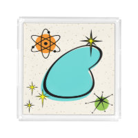 Retro Atomic Boomerang and Starbursts Acrylic Tray