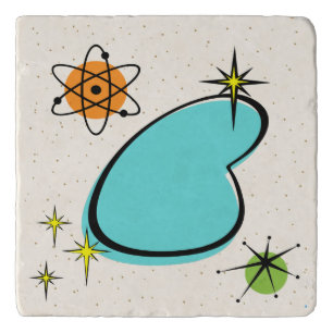 Retro Atomic Boomerang and Starbursts Trivet