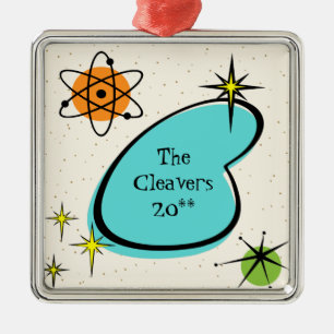 Retro Atomic Boomerang Ceramic Ornament