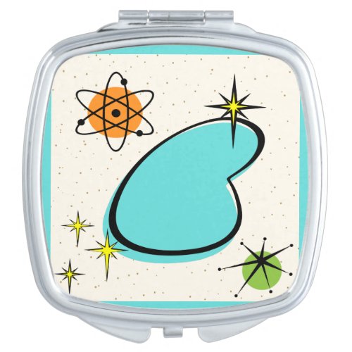 Retro Atomic Boomerang compact mirror