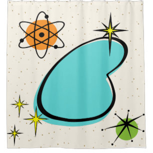 Retro Atomic Boomerang Shower Curtain
