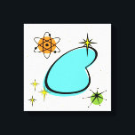 Retro Atomic Boomerang Stretched Canvas Print<br><div class="desc">This Retro Atomic Boomerang and Starbursts pattern canvas print is the epitome of mid-century modern. With its large turquoise boomerang surrounded by kitschy starbursts and orange and green circles for some extra whimsy, this vintage inspired pattern is mod enough to be stylish and retro enough to be classic. Be the...</div>