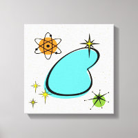 Retro Atomic Boomerang Stretched Canvas Print