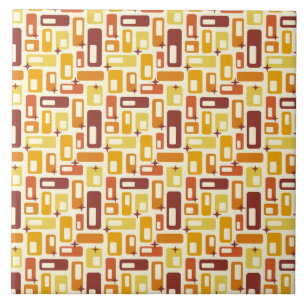 Retro Atomic Capsules Starburst Pattern Ceramic Tile