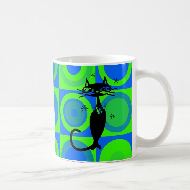 RETRO ATOMIC CAT COFFEE MUGS (Right)