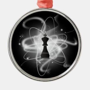 Retro Atomic Chess Piece - King Metal Ornament