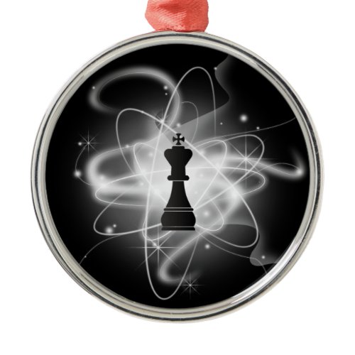 Retro Atomic Chess Piece - King Metal Ornament