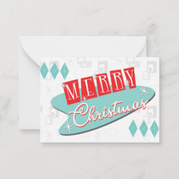 Retro Atomic Christmas Note Card