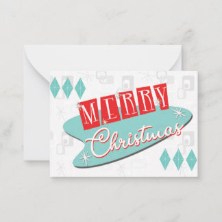 Retro Atomic Christmas Note Card