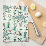 Retro Atomic Cocktails Kitchen Towel<br><div class="desc">My original vector illustrations of cocktails and retro signs with splashes of pink,  green,  turquoise and aqua on an ivory background.</div>