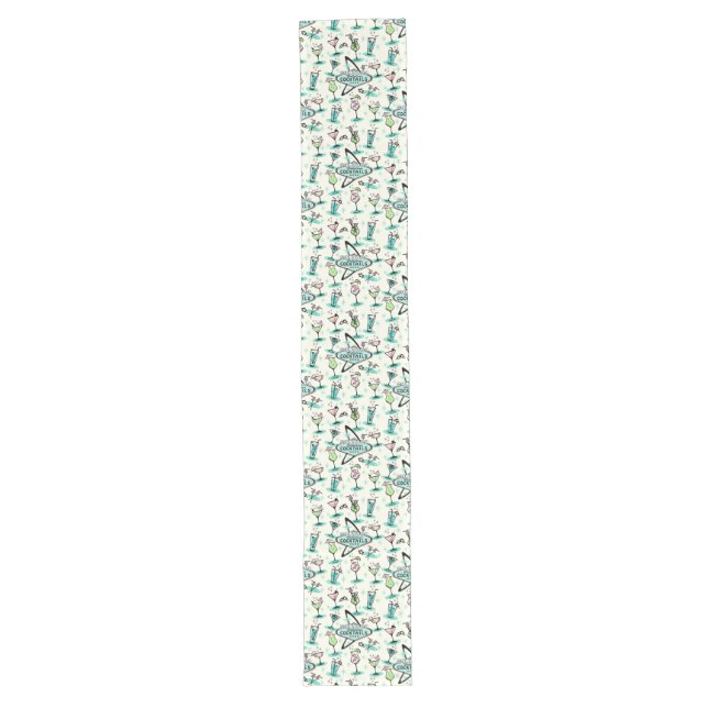 Retro Atomic Cocktails Long Table Runner (Front)