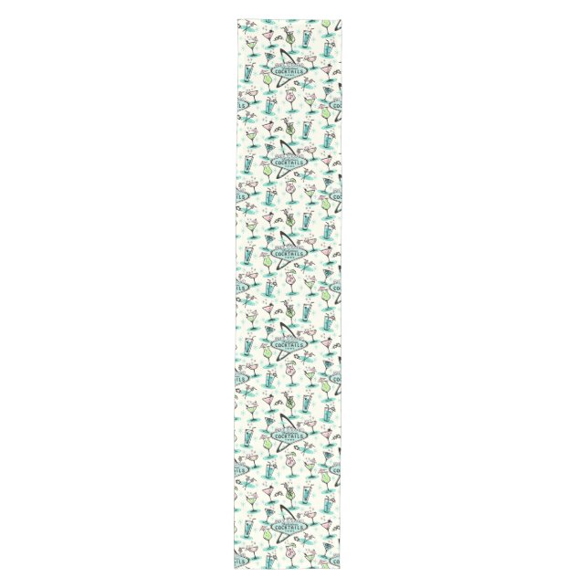 Retro Atomic Cocktails Medium Table Runner (Front)