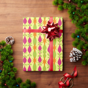 Retro Atomic Era Geometric Fabric & Paper - Pink &