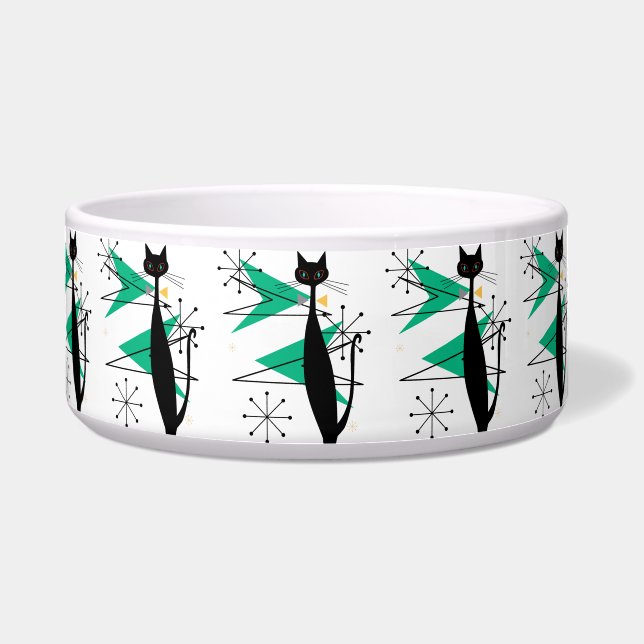 Retro Atomic Era MCM Cool Cat  Bowl (Front)