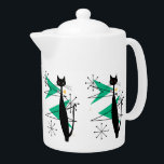 Retro Atomic Era MCM Cool Cat  Teapot<br><div class="desc">More great items in my store!</div>