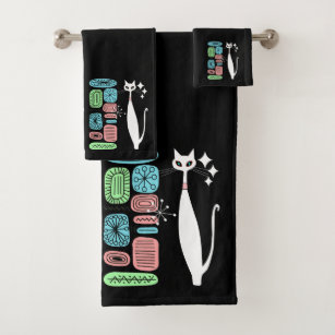 Cat themed bath towels hot sale