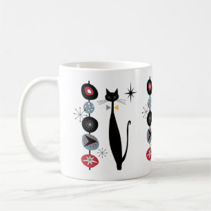 Retro Atomic Era Mid Century Modern Cool Cat Kabob Coffee Mug