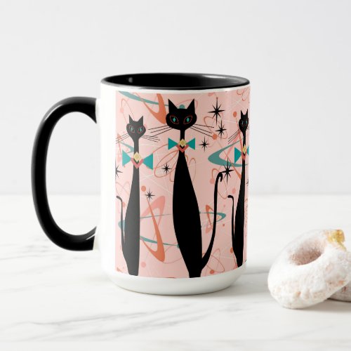 Retro Atomic Era Mid Century Modern Cool Cat Mug