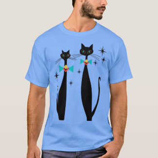 Retro Atomic Era Mid Century Modern Cool Cat Pair T-Shirt