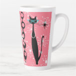 Retro Atomic Era Mid Century Modern Cool Cat Star Latte Mug