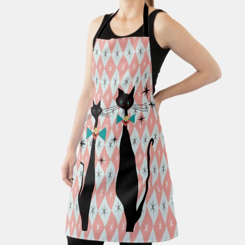 Retro Atomic Era Mid Century Modern Cool Cats Apron