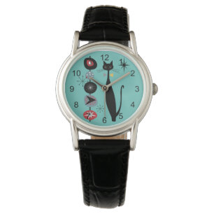 Retro Atomic Era Mid Century Modern MCM Cool Cat 2 Watch
