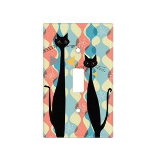 Wooden Cat Light Switch Cover 