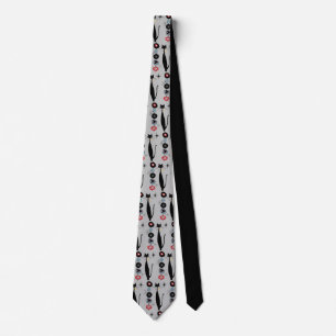 Retro Atomic Era Mid Century Modern MCM Cool Cat Neck Tie